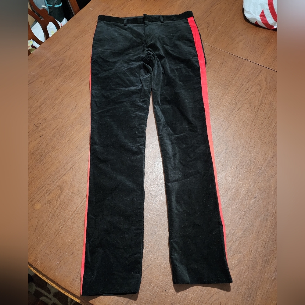 NWOT ... Calvin Klein Black Pants with Red Stripe